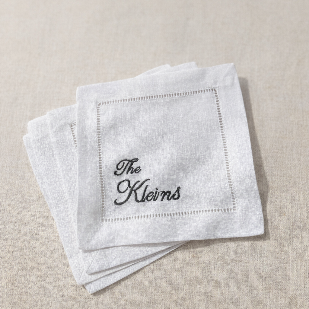 Personalized Linen Cocktail Napkins