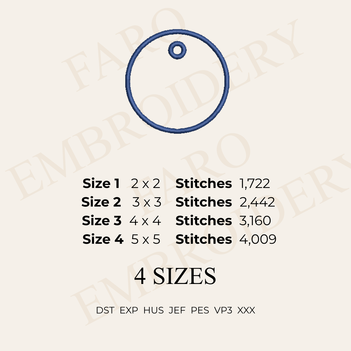 Bag Charm Machine Embroidery Design Bundle | In-The-Hoop Gift Tag & Keychain Blanks, 9 Shapes x 4 Sizes | Instant Download
