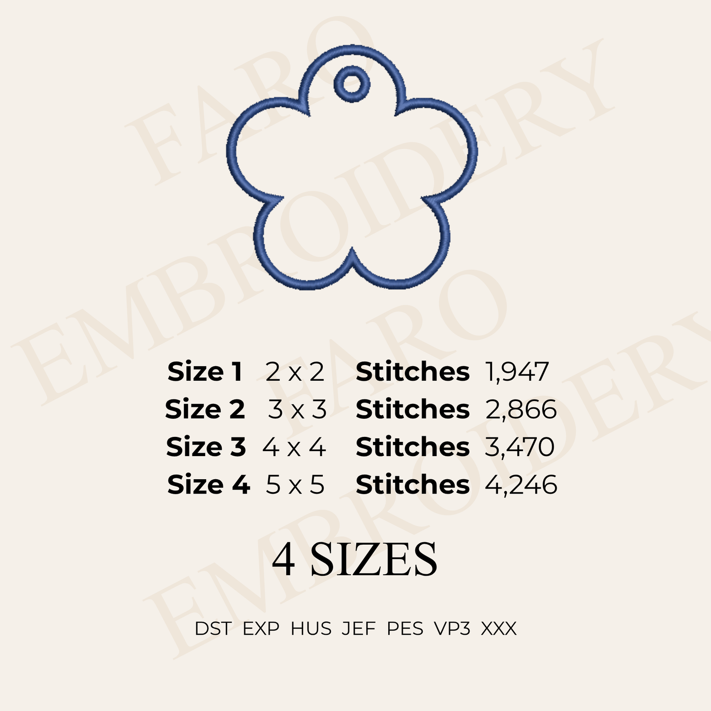 Bag Charm Machine Embroidery Design Bundle | In-The-Hoop Gift Tag & Keychain Blanks, 9 Shapes x 4 Sizes | Instant Download
