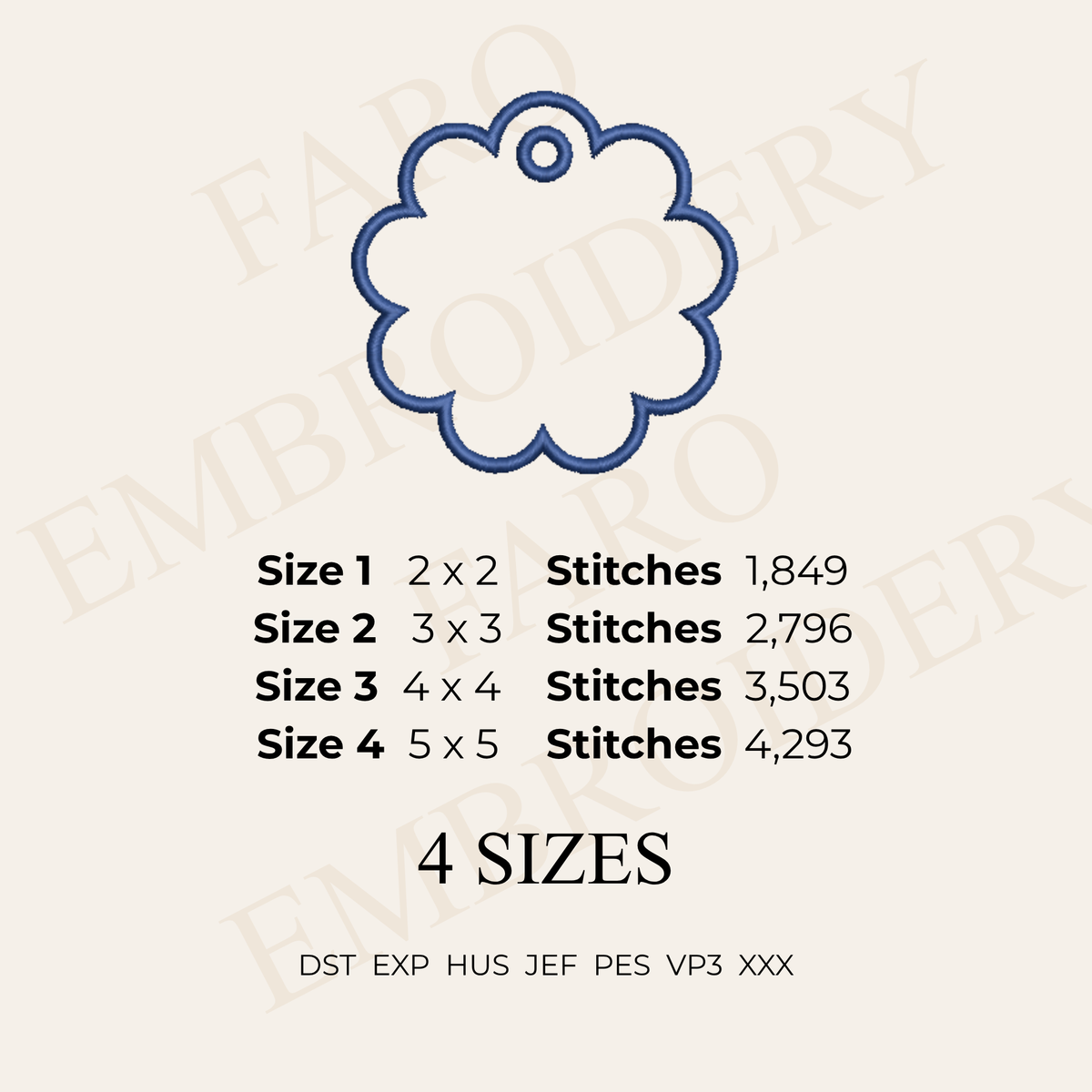 Bag Charm Machine Embroidery Design Bundle | In-The-Hoop Gift Tag & Keychain Blanks, 9 Shapes x 4 Sizes | Instant Download