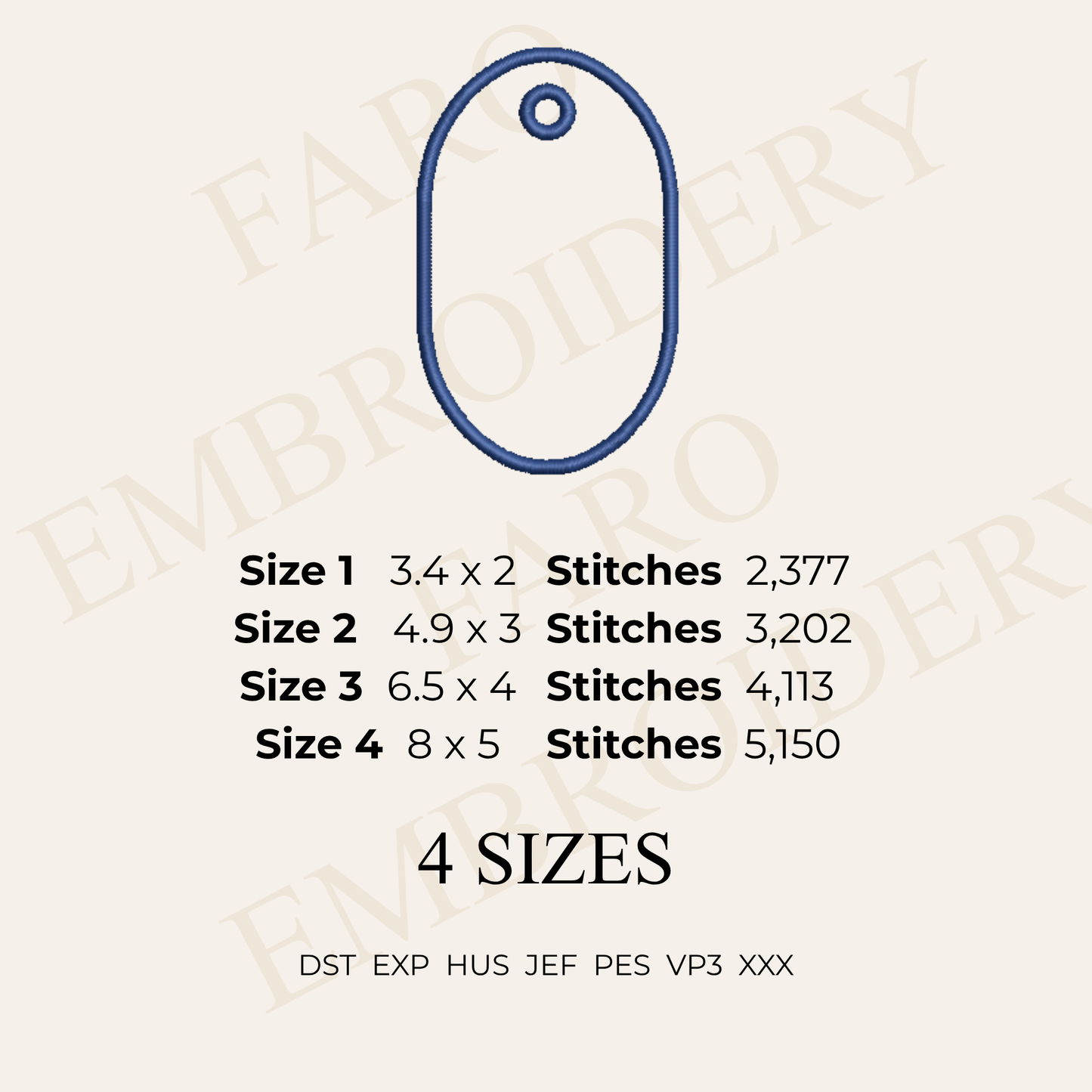 Bag Charm Machine Embroidery Design Bundle | In-The-Hoop Gift Tag & Keychain Blanks, 9 Shapes x 4 Sizes | Instant Download