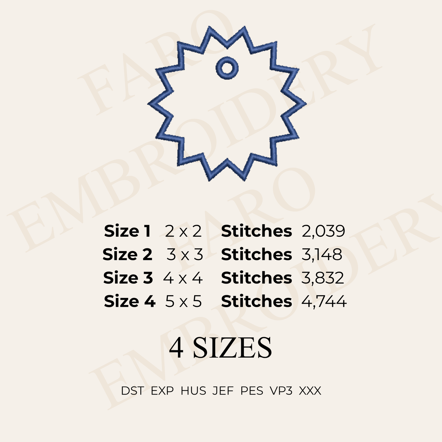 Bag Charm Machine Embroidery Design Bundle | In-The-Hoop Gift Tag & Keychain Blanks, 9 Shapes x 4 Sizes | Instant Download