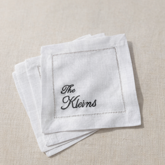 Personalized Linen Cocktail Napkins