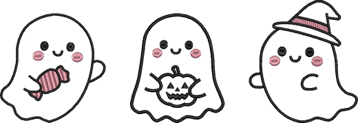 Cute Ghost Halloween Machine Embroidery Design | Digital Download