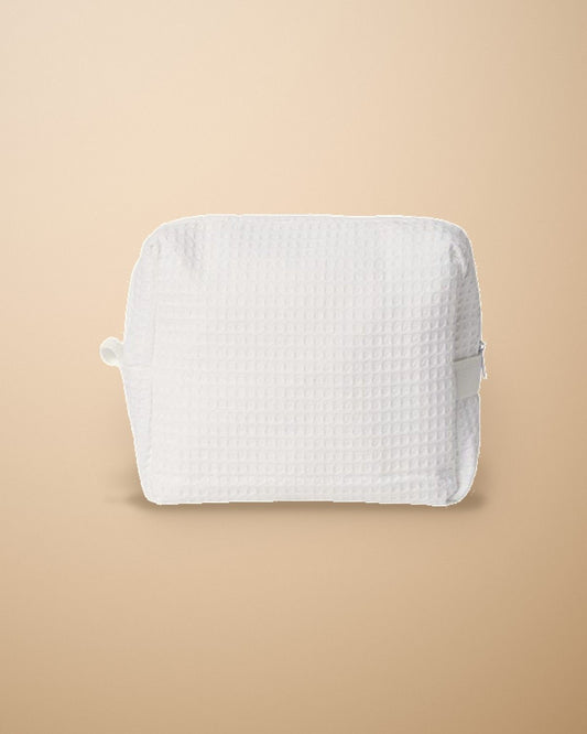 The Waffle Spa Bag — white, embroidered to order