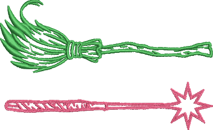 Wicked Inspired Broom & Wand Embroidered Sweatshirt